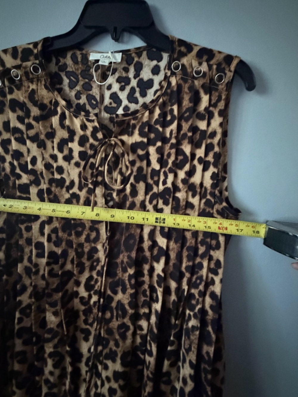 Sleeveless Leopard-Print Romper with Front Tie - Tan & Black - Picture 12 of 15